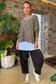 Made in Italy Knox Leopard Fine Knit & Vest Top Soft Tan